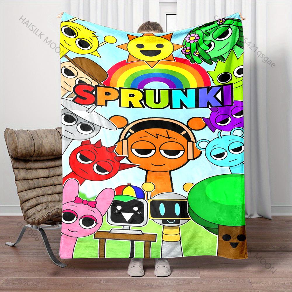 6 Size Music Theme S-Sprunki Printed Blanket Office Beach Camping Shawl Blanket Gift for Family & Friends Super Soft Comfortable