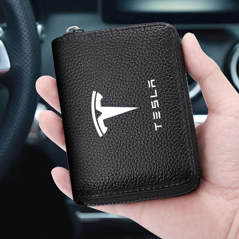 Teri Avtomobil Haydovchilik Guvohnomasi ID Karta Bank Karta Hamyoni Avtomobil Stylingi Tesla Model 3 Model X S 2016-2023 uchun Model Y Dekallari TM3 TMX