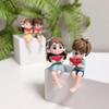 1 Paar Wassermelonen essende Figuren Paar Liebende Figuren Paar Miniatur Junge Mädchen Modell Prinzessin Fee Garten Auto Ornamente