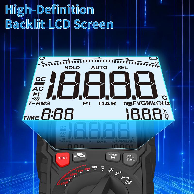 ZOYI 1KV Rechargeable Insulation Resistance Tester, High Precision Digital Megohmmeter, Multifunctional Megger Multimeter