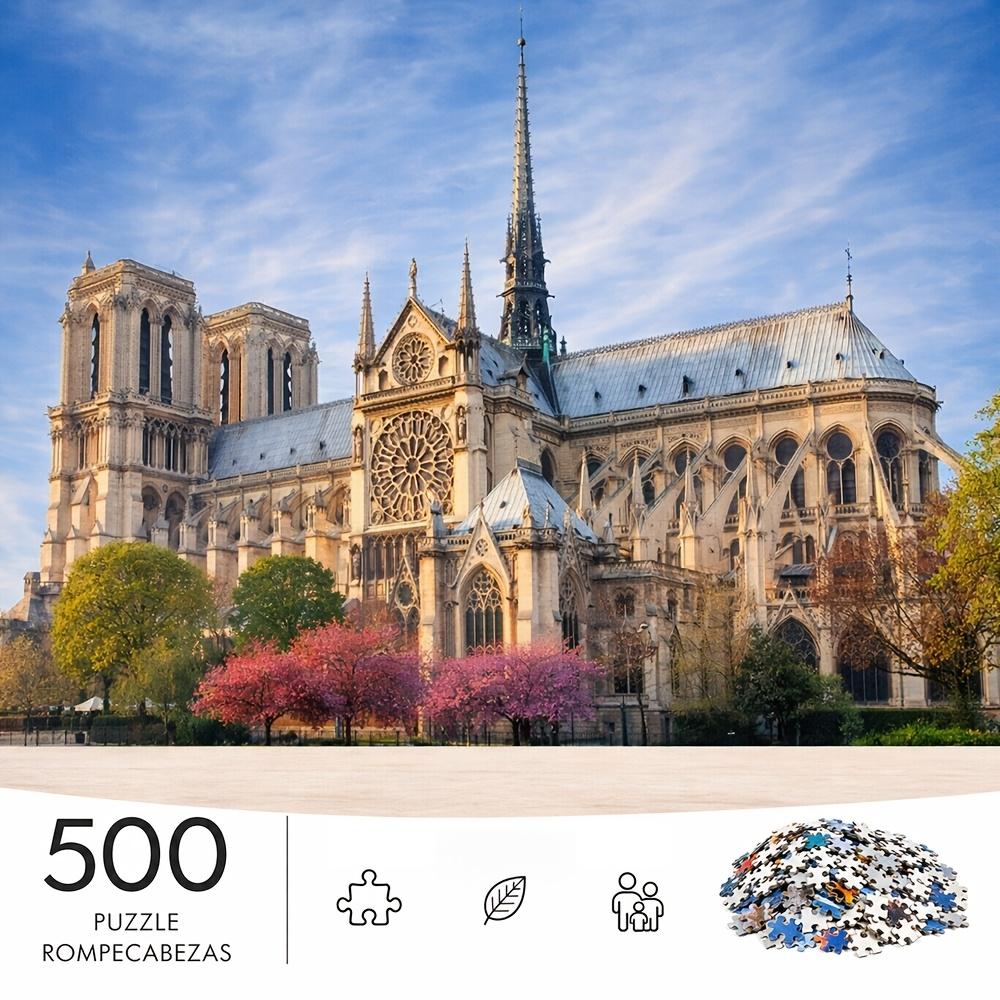 500pcs Notre-Dame Paris Jigsaw Puzzle Suitable for & Families - Rectangular Challenge with Iconic French Landmark, Portable Brain for Decor, Christmas