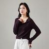 SOFSIL Women's Half-Open Collar Long Sleeve T-Shirt