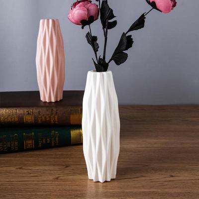 Nordic Color Plastic Camellia Flower Vase - Creative Imitation Glaze for Dry & Wet Flowers