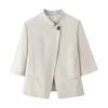 Europäischer und amerikanischer Stil, neue Damenbekleidung, modisch, kurzärmeliger Blazer aus Leinenmischung 2756998