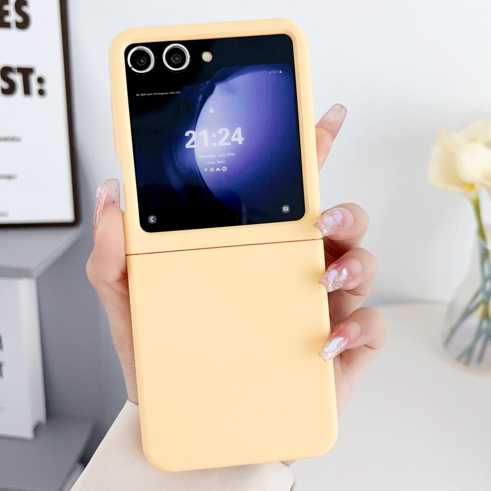 Ultra Slim Phone Case For Samsung Galaxy Z Flip 7 6 5 5G Soild Color Shockproof Protection Cover For Z Flip6 Flip5 Flip7 Cases