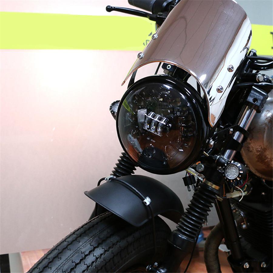 7 Inch Round LED Headlight with Headlight Shell Housing Hi/Lo Beam Projector Motor 7" Round Headlamp