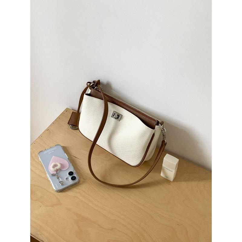 New Small Square Bag Feeling Fashionable Canvas Underarm Bag High Sense Versatile Portable Shoulder Bag Women