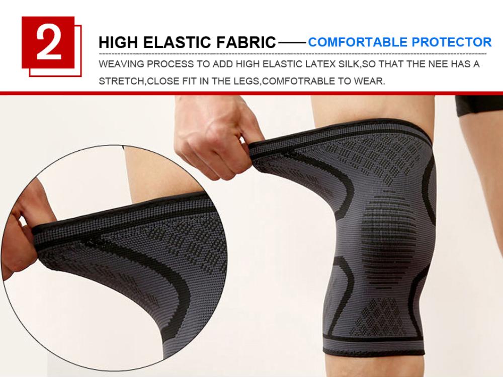 1 Pair Fitness Running Cycling Knee Support Braces Elastic Nylon Sport Compression Knee Pad Sleeve for Basketball Volleyball