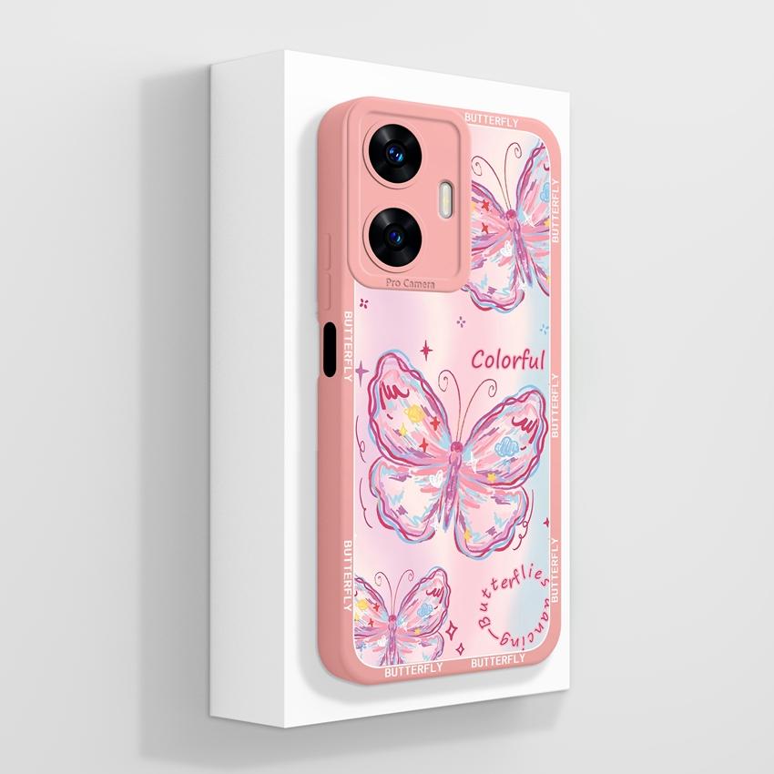 Beautiful Love Heart Phone Covers For Realme C55 C35 C25 C20 C15 C11 C21Y C25Y Soft Liquid Silicone Bumper Anti Drop Protection Case For Realme Casing