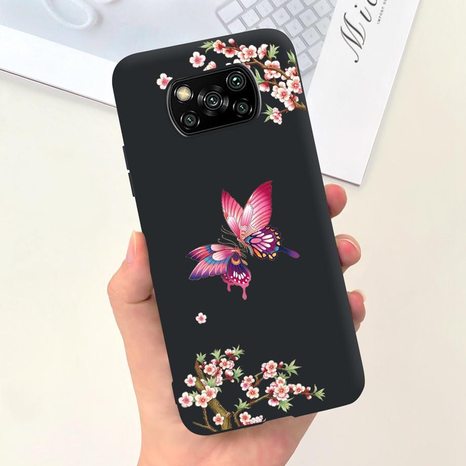 Pro Xiaomi Poco X3 Pro Pouzdro Poco X3 NFC Kryt Květina Roztomilý Kočka Malba Nárazník Skořápka Na PocoX3 X3Pro x3nfc Měkký Luxusní Silikon