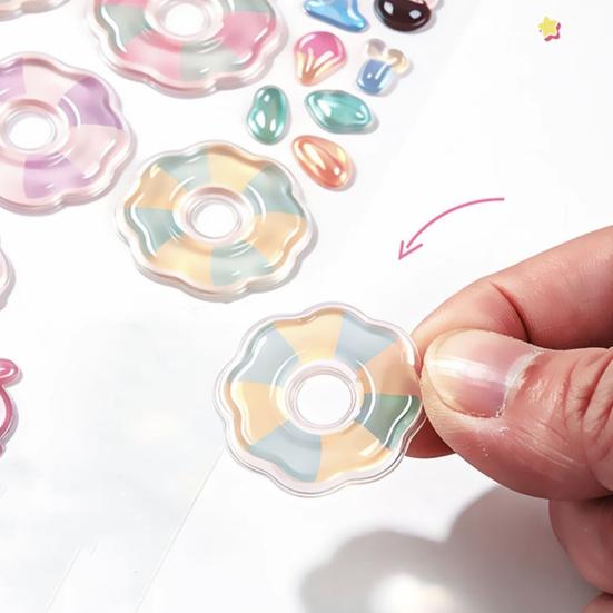 3D-Sticker Einfache DIY-Montage Kristall-Miniatur-Szenen Aufgestapelte Puffy-PVC-Dekorationssticker für Kinder Erwachsene