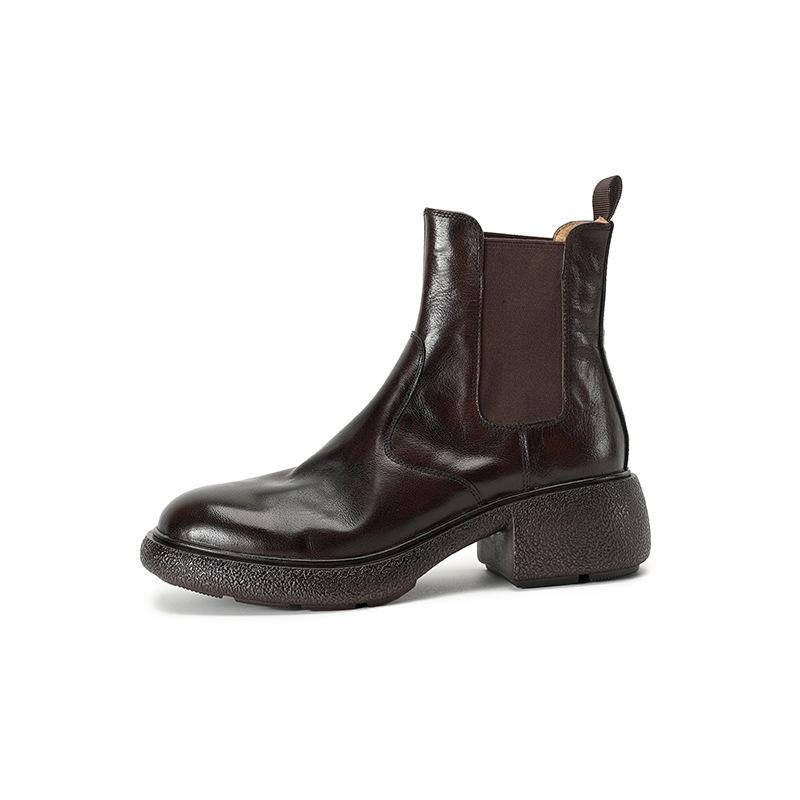 

Плед Любовное письмо~ Женские ботинки челси старого образца Британские ботинки мартин Толстый каблук Ботильоны 40