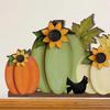 Autumn Pumpkin Door Corner Decoration Maple Pinecone Pumpkin Wooden Door