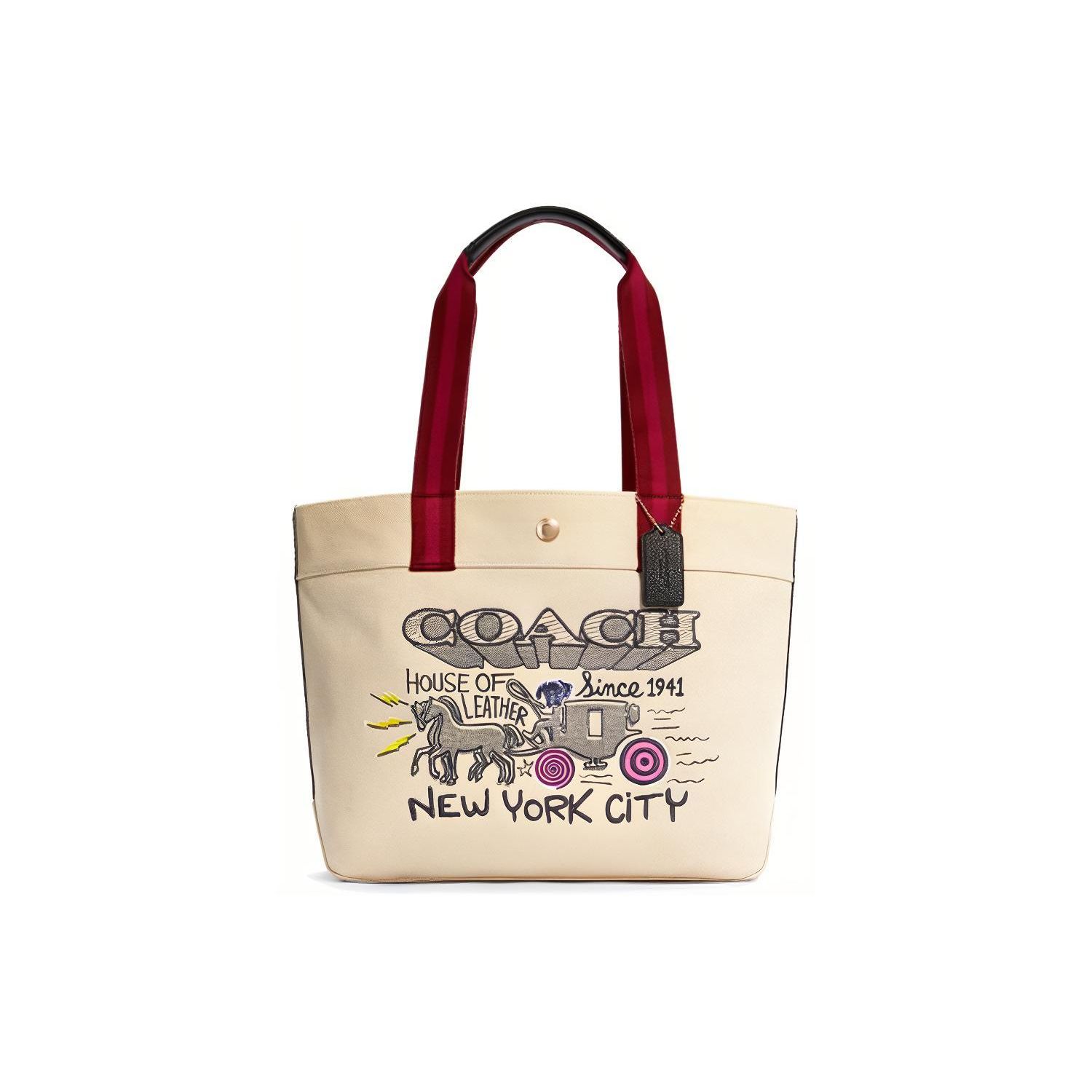 

Coach Recycled Tote 33 Large Capacity Canvas And Leather Tote Bag Women tote Khaki C5683-IMNAM Basic Set (Bag+Dust Bag)