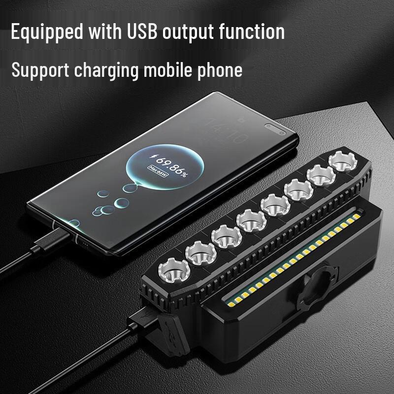 Bicycle Front Light with Horn and Multi-tool Set