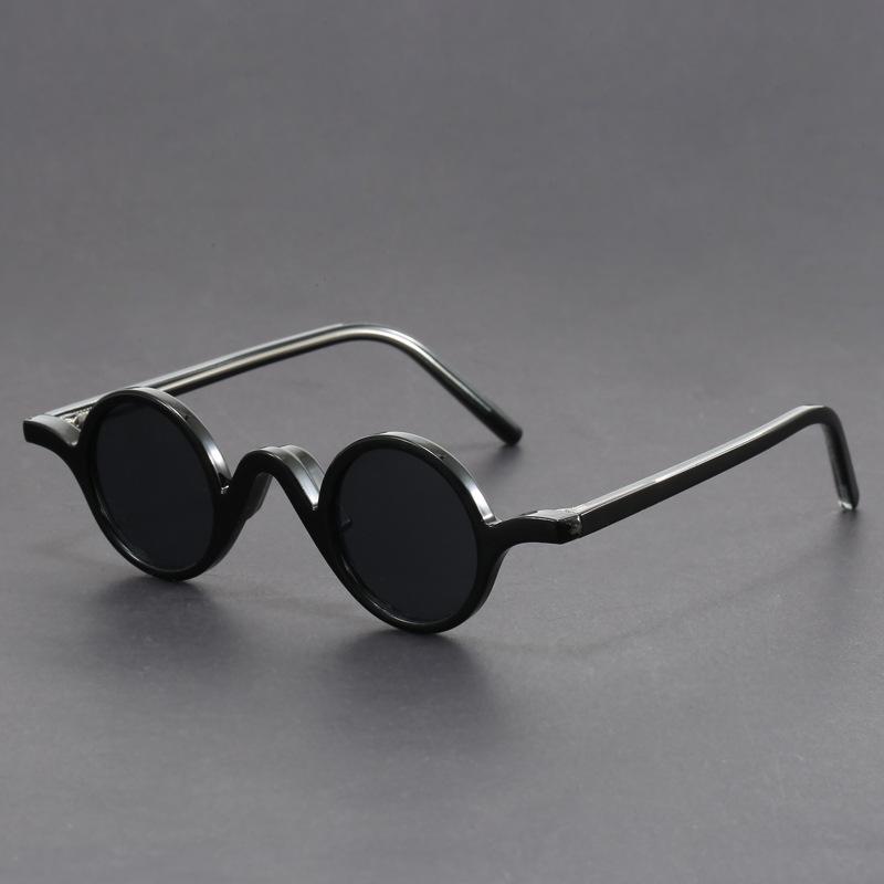 Peekaboo Small Frame Round Sunglasses For Women Vintage Unisex Retro Polarized Sun Glasses For Men Acetate Korean Style