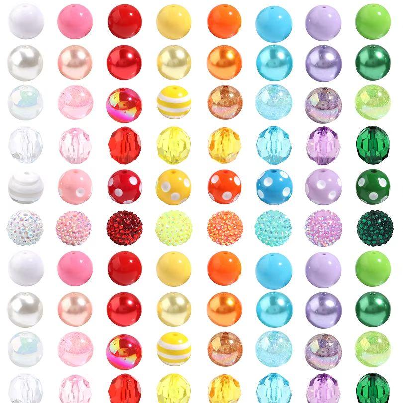 12pcs 20mm Mix Style Acrylic Beads Imitation Pearl Beads Round Spacer Beads For Jewelry Making DIY Crafts Pen Beads Accessories