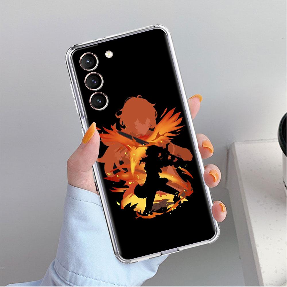 Anime Genshin Impact Clear Case For Samsung Galaxy S22 S20 FE S21 S10 S9 Plus Note 20 Ultra 10 Lite Transparent Phone Shell