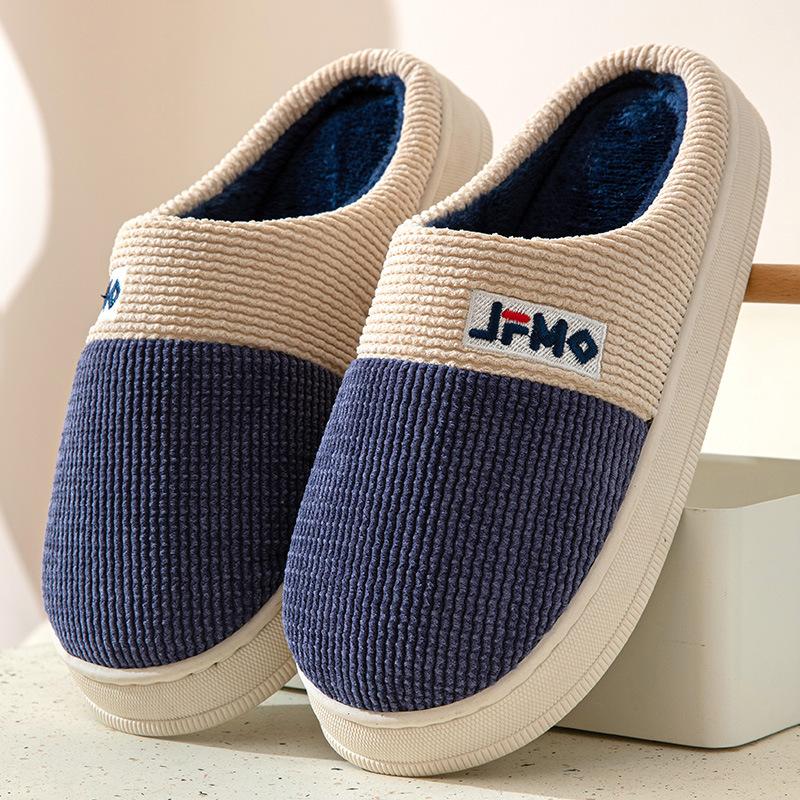 Мужские хлопковые тапочки больших размеров для зимнего использования дома и в помещении — фото 14