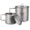 Aomiun Ultralight Titanium Cup Outdoor Portable 2PCS Cup Set 300ml 650ml Camping Picnic Water Cup