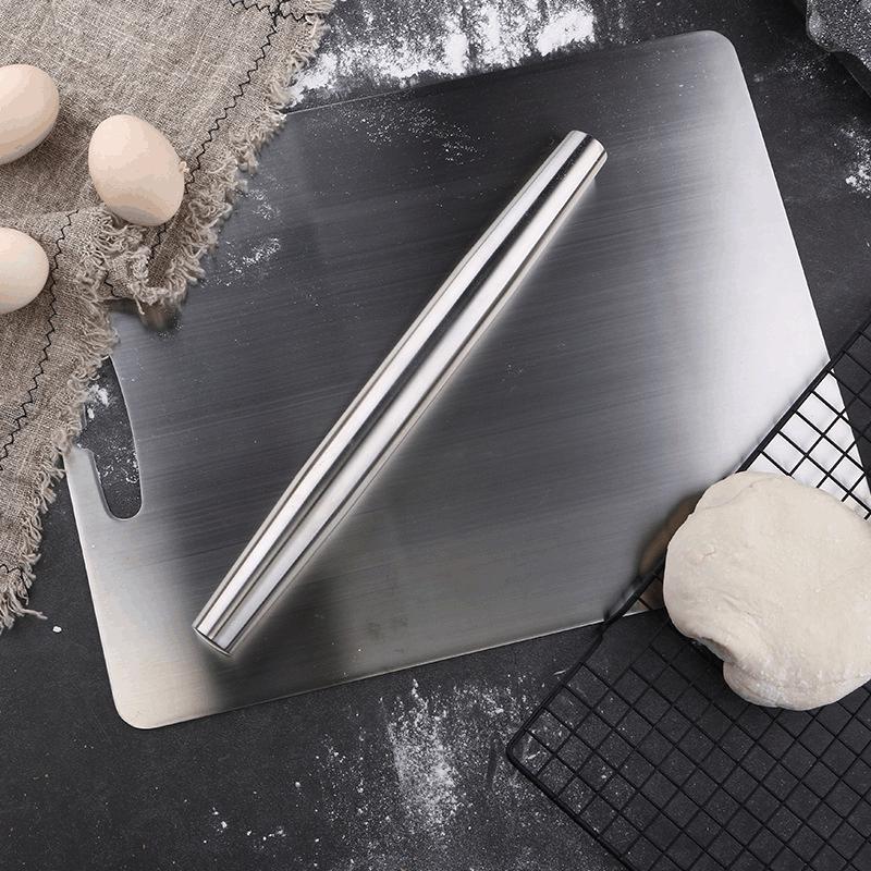 304 Stainless Steel Double-Pointed Rolling Pin for Dumpling and Pasta Baking