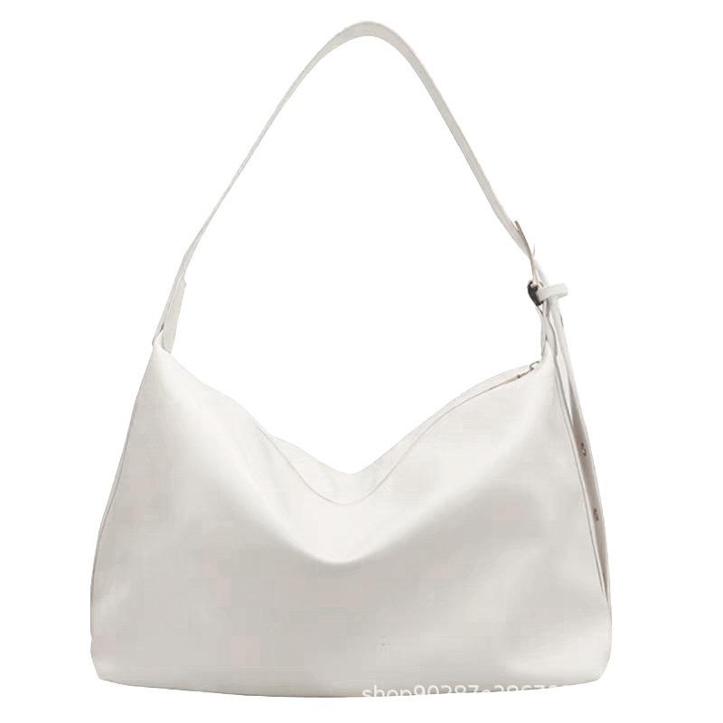 Spring and Summer New Tote College Students Commute To Class Large Capacity Wide Shoulder Strap Soft Leather Portable Messenger Bag Casual