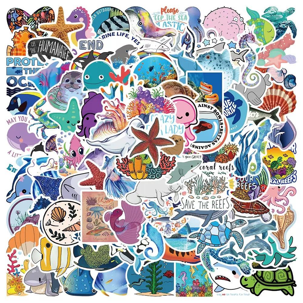 10/50/100pcs Mixed Adorable Humorous Zoo Wild Animals Stickers Aesthetic Designed For Children Toy DIY Skateboard Laptop Phone Car Decals Sticker