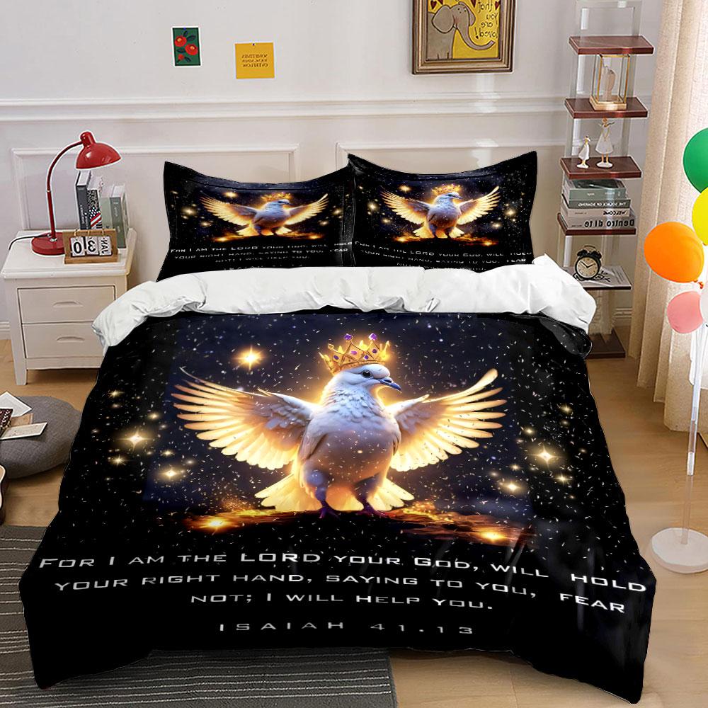 Divine Inspiration Three-Piece Set Kid'S And Adults' Bedroom Decor, Exquisite Three-Piece Bedding Set Gift