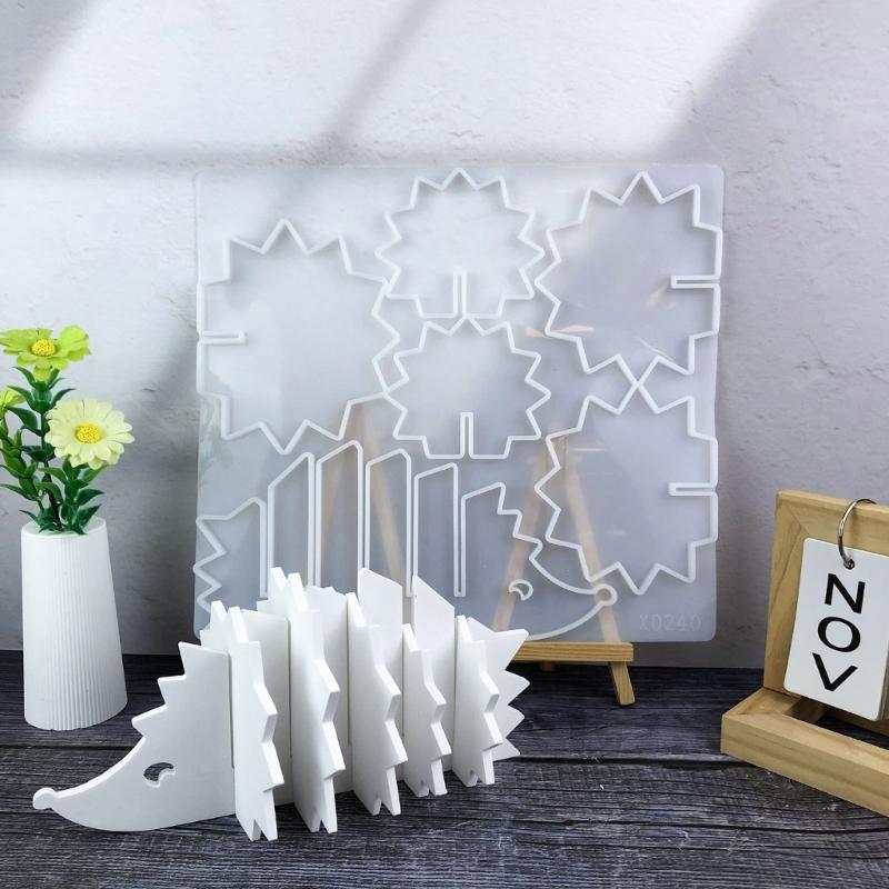 Stylish Lovely Hedgehog Coaster Mould in Sturdy Silicone Materials Portable for Household and Office Supplies Use