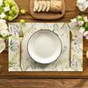 Artoid Mode Flowers Floral Summer Placemats Set of 4, 12x18 Inch Seasonal Spring Table Mats for Party Kitchen Wedding Dining Decoration