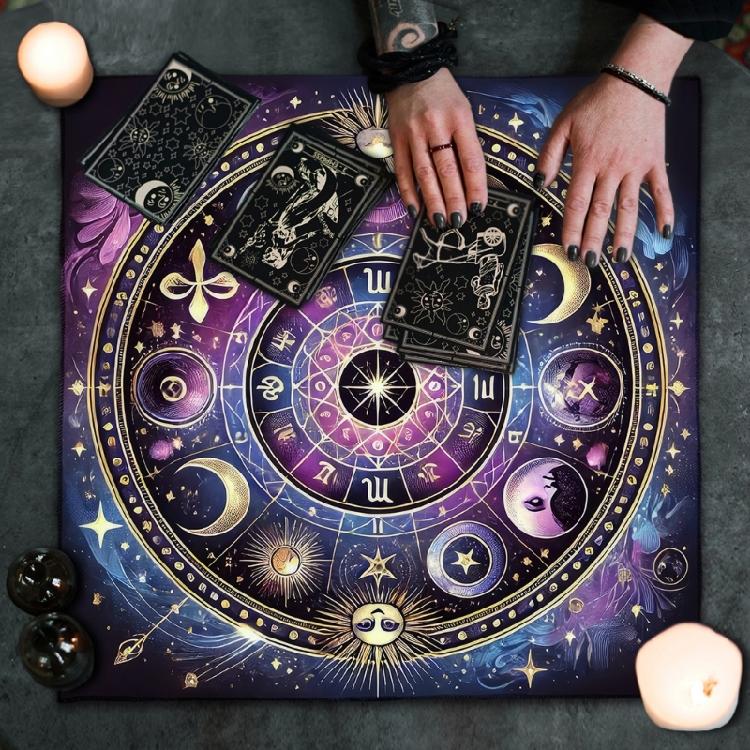 Square Divinations Tapestry Sun Moon Astrology Tablecloth Tarots Tablecloth Table Cloth Witchcrafts Supplies