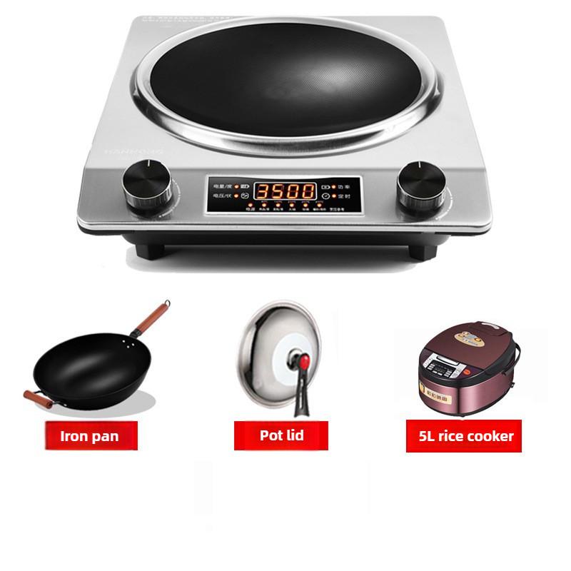 3500W Commercial High Power Concave Electromagnetic Stove Hotpot Stir Frying Induction Cooker Home Kitchen Cooking Appliances