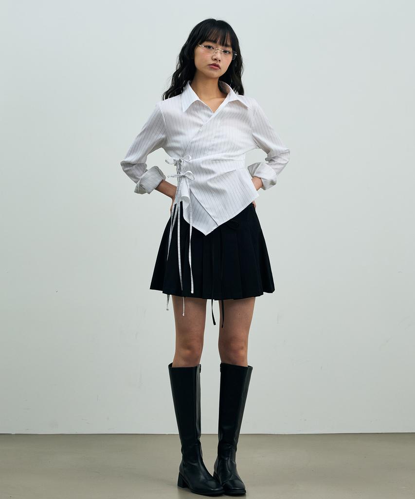 Alikim Mild Pleats Skirt Pants / Black