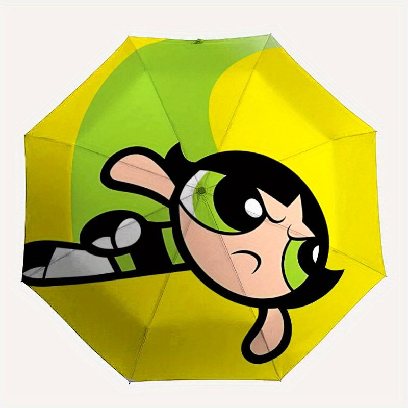 

Powerpuff Girls Automatic Windproof Umbrella - Foldable with 8 Iron Ribs, Portable for Outdoor, Gift, Outdoor Umbrell, Playful Accessory, Du