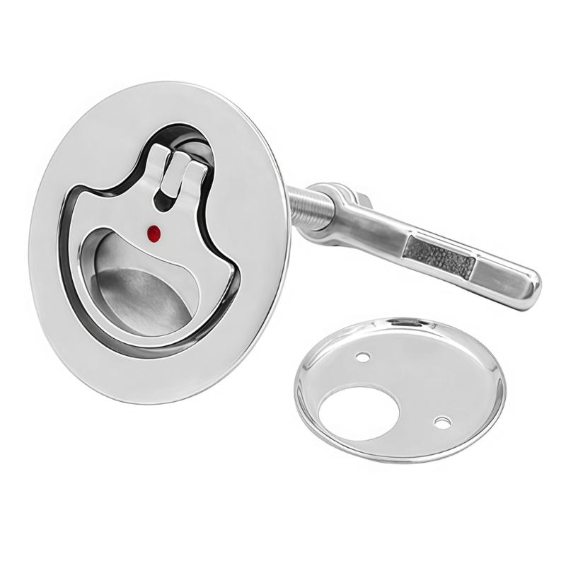 Easy Install Keyless Flush Mount Floor Lock Flush Pull Latches for Hatches Access Panels Round Deck Hatches