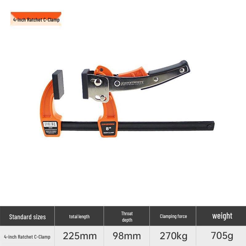 PONY Heavy-Duty Ratchet F-Clamp - Strong Woodworking Clamp & Quick Fixing Tool