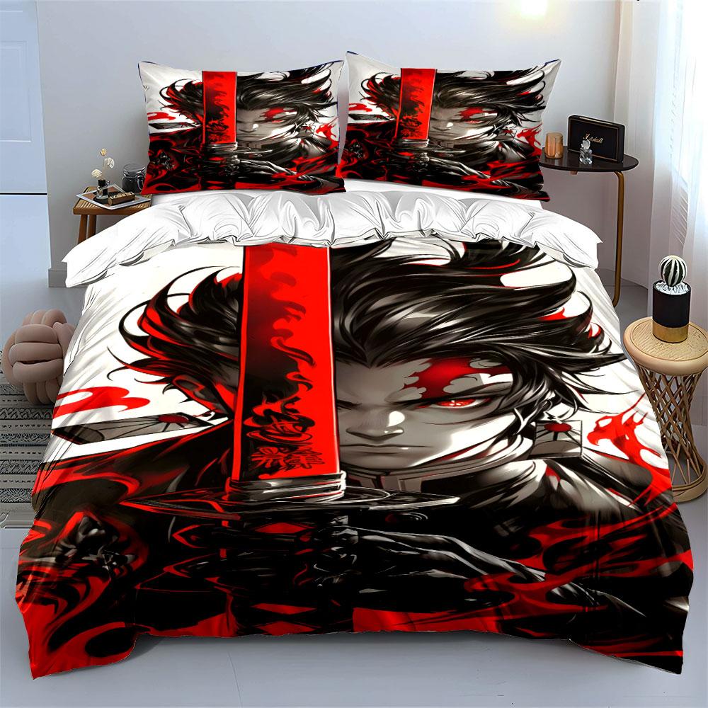 Fierce Flame Warrior Vibes Bedding Sets Duvet Covers Pillowcases(1* Duvet Cover 2* Pillowcases Without Duvet Insert)