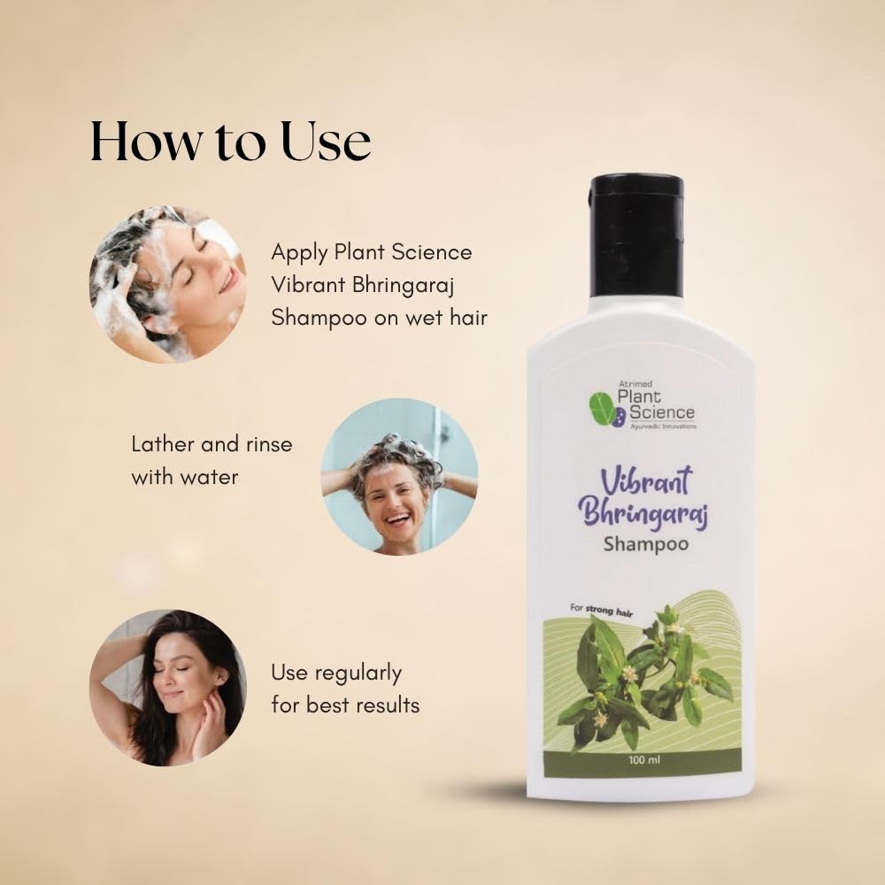 Atrimed Plant Science Vibrant Bhringaraj Shampoo | For Strong Hair | 100 ml | Pack of 1