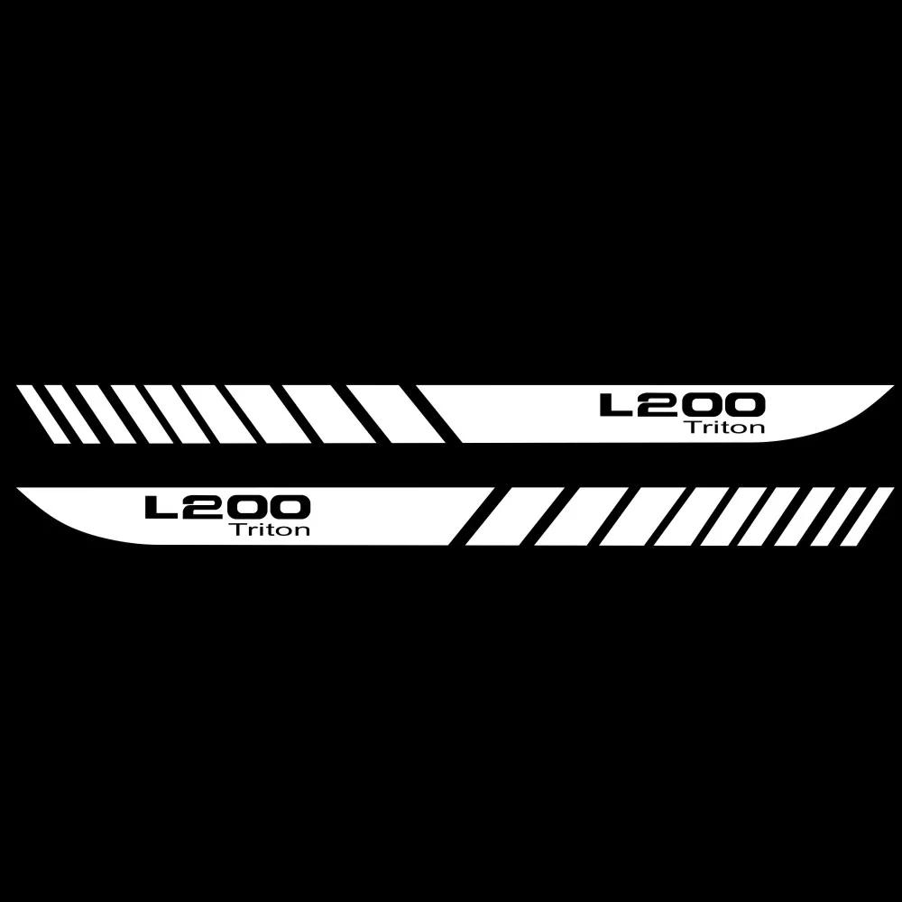 2Pcs Car Long Side Stripes Stickers For Mitsubishi L200 Triton Auto Sports DIY Vinyl Film Styling Decals Car Tuning Sticker