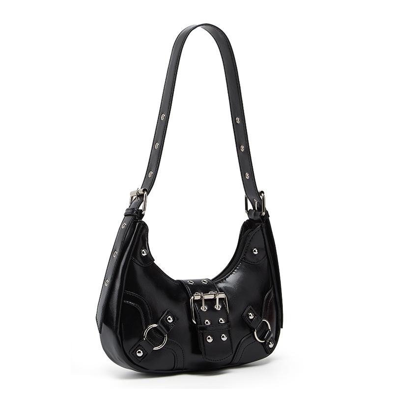 Süße und coole Mädchen Motorradtasche, Pendler-Achseltasche, Modische Nieten-Umhängetasche