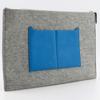 Hermes Too Doo 37 Clutch bag Blue Zanzibar Blue / grauer Filz/Epsom Unisex Gebraucht