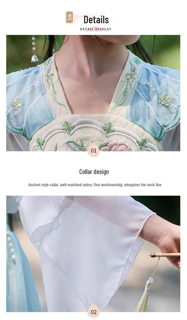 Girls' 2025 Summer Hanfu Fairy Princess Dress – Ancient-Style Ruqun Tang Suit for Little Girls
