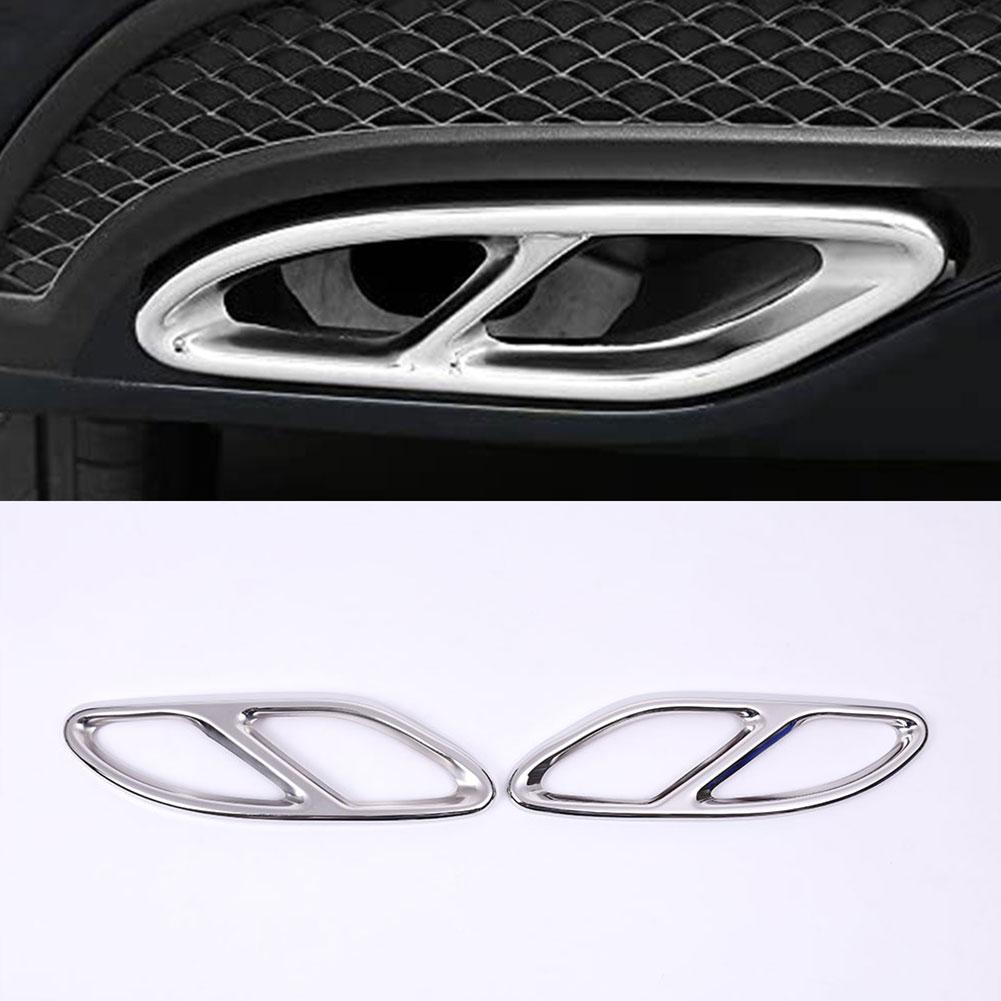 2pcs Stainless Steel Exhaust Pipe Cover Trim Parts Are Suitable for Mercedes Benz A B C E GLC GLE Class W176 W246 W205 W213 AMG