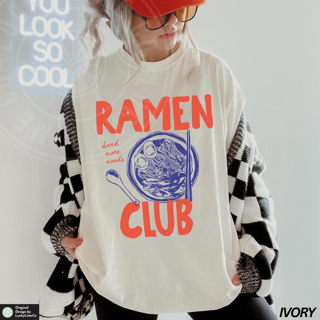 Ramen Club Shirt, Ramen Shirt, Ramen Lover Gift, Retro Graphic Tee, Foodie TShirt, Ramen Noodles Tee, Aesthetic Shirt, Send Noods Shirt