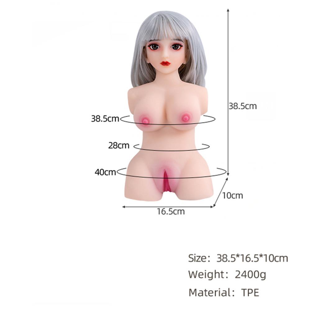 Muñeca sexual de medio cuerpo de TPE sólido, pechos realistas, vagina, ano, masturbador masculino, productos de muñeca de amor para adultos y hombres