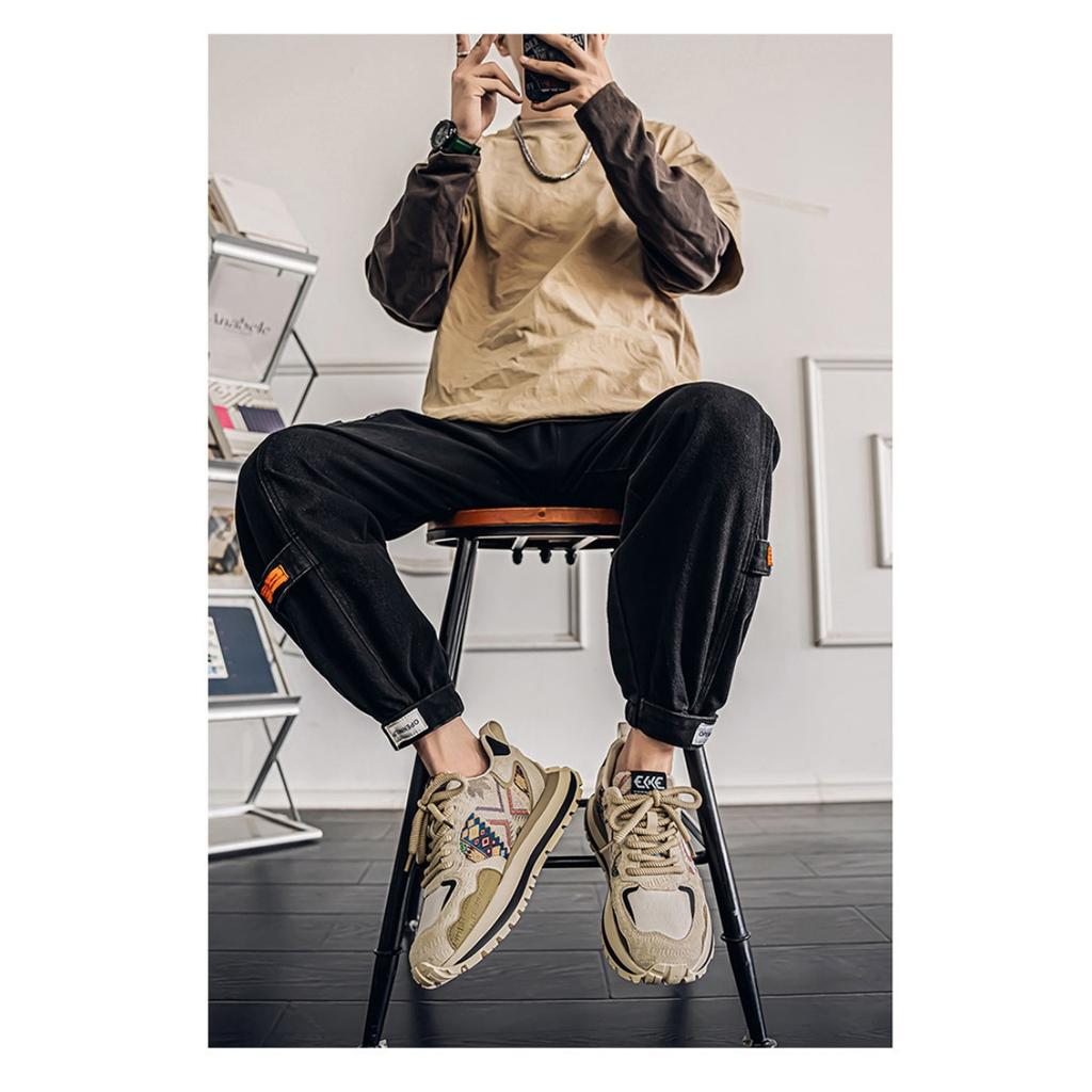 Men's Shoes, Height Increasing, Casual, Sports Shoes, Teenagers, Leather Surface, Thick Sole, Dad's Trendy Shoes
