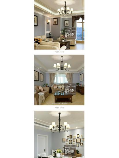 Black Retro Wrought Iron Chandelier for Living, Dining, or Bedroom