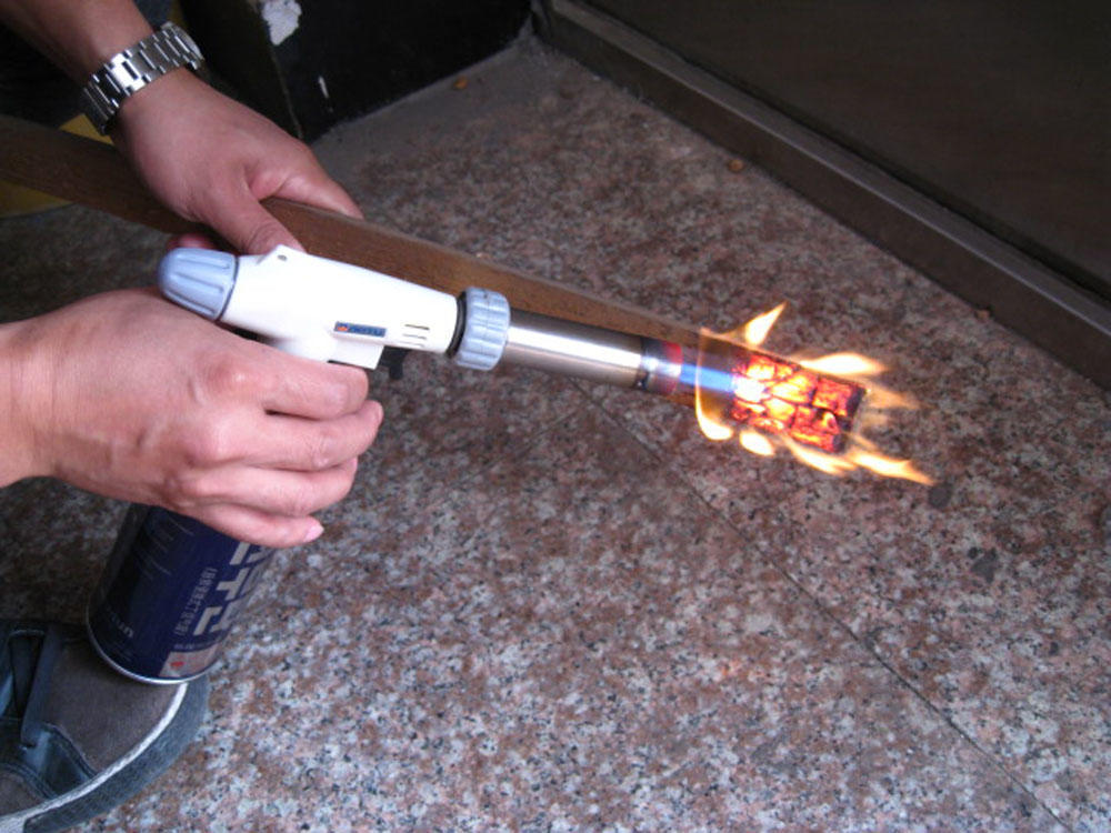 360 degrees  Rotatable Reliable Safe Butane Gas Torch Burner Auto Ignition Camping BBQ Flamethrower Flame