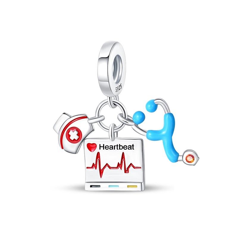 Charms Copper Medical Theme Series Beaded Pendant 3Mm Original Bracelet Necklace Women'S Luxury Fine Jewelry Gift