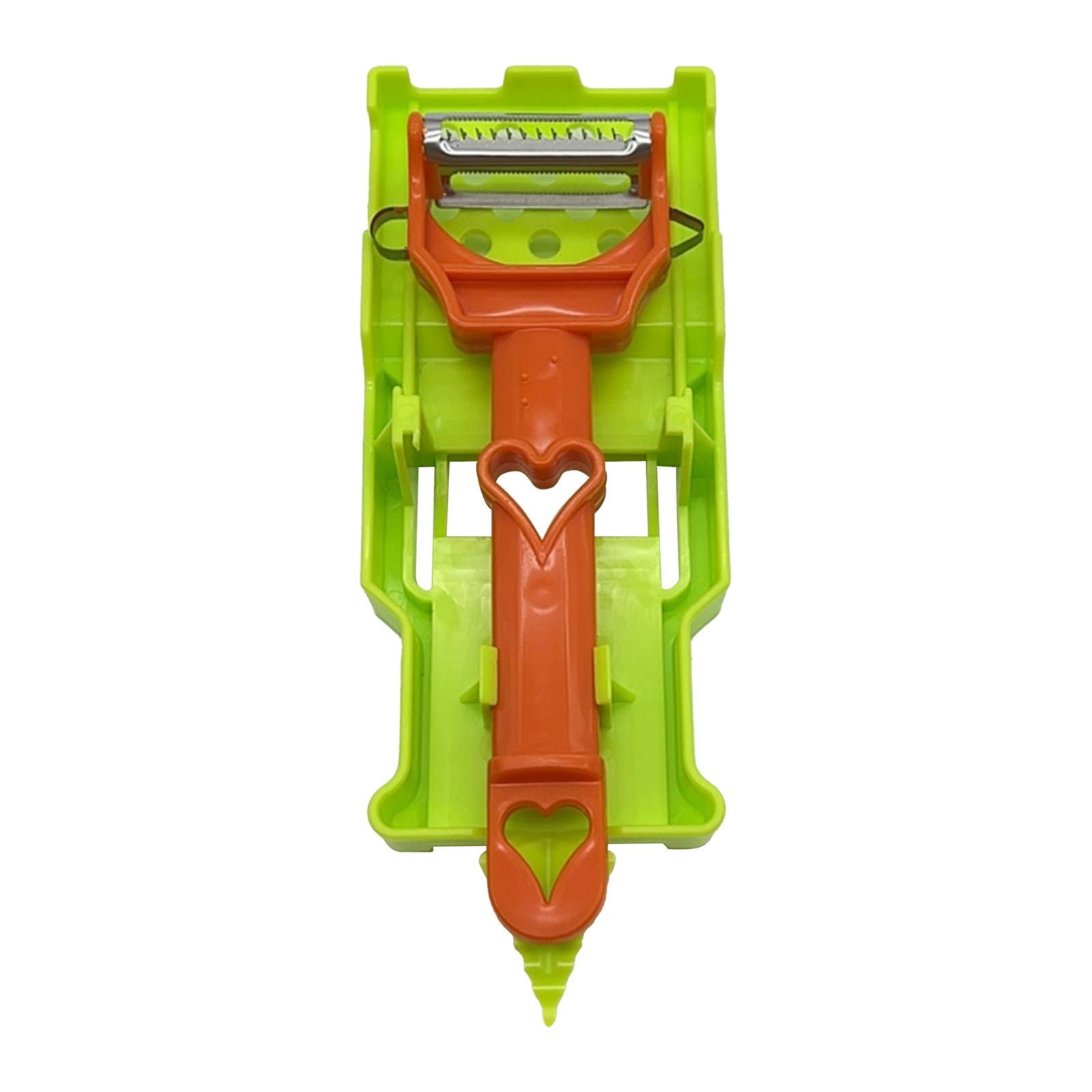 

Multi Potato Peeler Portable Stainless Steel Fruit Slicer 2-in-1 Multifunctional Vegetable Chopper Tool For Home Kitchen зелений